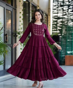 CHARVI CREATION Women Embroidered, Solid Anarkali Kurta