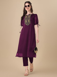 Lovisa Fashion Women Embellished, Embroidered Straight Kurta