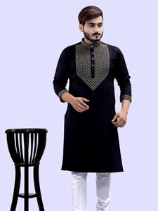 Tibra Collection Men Embroidered Straight Kurta