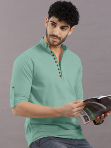 VTEXX Men Solid Straight Kurta