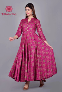 TiRoPatifab Women Printed Anarkali Kurta