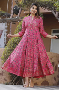 fastal look Women Printed Anarkali Kurta