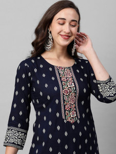 JAFFRY EMBROIDERY Women Printed Straight Kurta