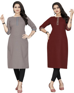 SARVAGNA Women Solid Straight Kurta