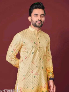 DIAMOND CLUSTER Men Printed Straight Kurta