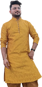 26 i Men Self Design Straight Kurta