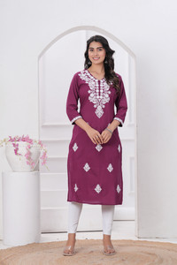Rani Prints Women Embroidered Straight Kurta