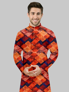 fabzy Men Printed Straight Kurta