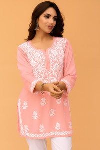 Estela Women Chikan Embroidery Straight Kurta