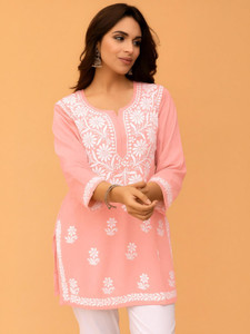 Estela Women Chikan Embroidery Straight Kurta
