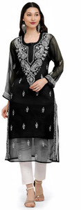 SMAfashion Women Chikan Embroidery A-line Kurta