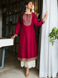 NARACHI TEXWORLD Women Embellished A-line Kurta