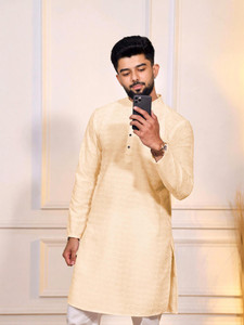 Koshin Men Paisley, Embroidered Straight Kurta