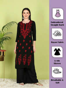 TOP N THREAD Women Embroidered A-line Kurta