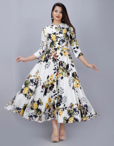 AnviTextile Women Printed Anarkali Kurta