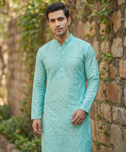 KDENTERPRISE Men Embroidered A-line Kurta