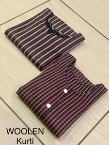 Rajab Creations Women Checkered, Striped A-line Kurta