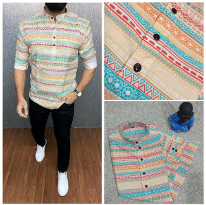 ध्रुवी फैशन पुरुषों के लिए प्रिंटेड, जियोमेट्रिक प्रिंट कुर्ता