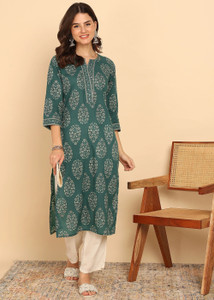 VBUYZ Women Floral Print Straight Kurta