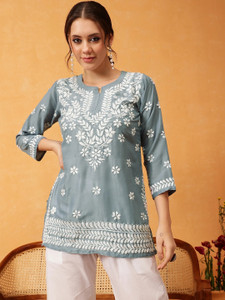 Estela Women Embroidered A-line Kurta