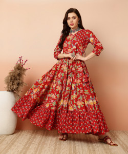 Sa Rasa Women Printed Anarkali Kurta