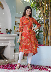 CHARVI CREATION Women Printed High Low Kurta