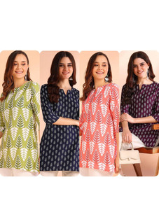 V And V Shop Women Self Design Tunic Kurta