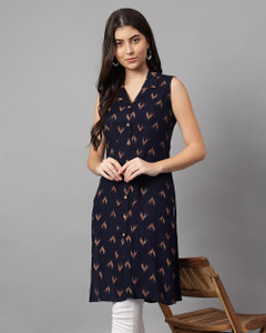 BluGrass Women Floral Print Frontslit Kurta
