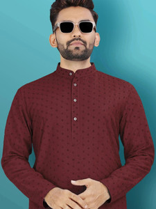 VeBNoR Men Self Design Straight Kurta