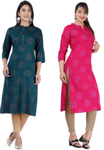 SATVEER FASHION Women Printed Straight Kurta
