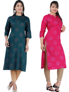 SATVEER FASHION Women Printed Straight Kurta