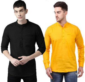 ELEPANTS Men Solid Straight Kurta
