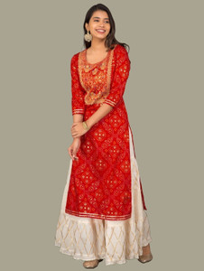 JAFFRY TEXTILES Women Embroidered Straight Kurta