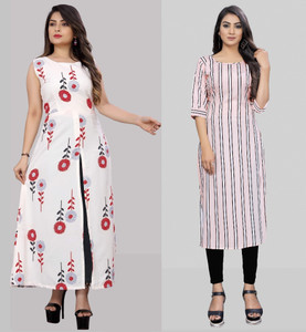 Hiral Creation Women Striped Straight Kurta