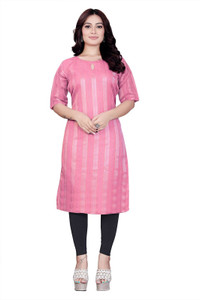 Zintargo Women Striped A-line Kurta