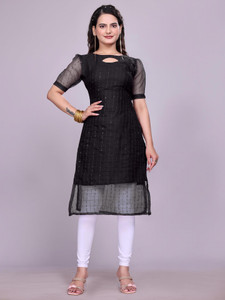 DHAAGA Women Embroidered A-line Kurta