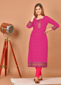 chhaya fashion Women Printed Straight Kurta