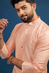 Koshin Men Printed Straight Kurta