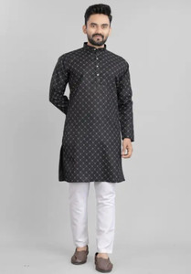 FRELURO Men Printed, Self Design Straight Kurta