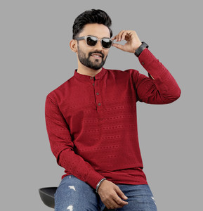 Nofilter Men Self Design Straight Kurta