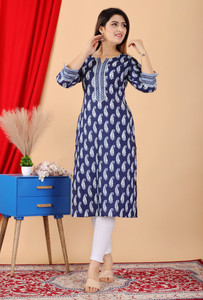 Fabitude Women Block Print Straight Kurta