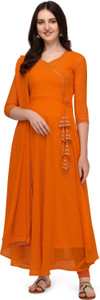 HESVI Women Solid Anarkali Kurta
