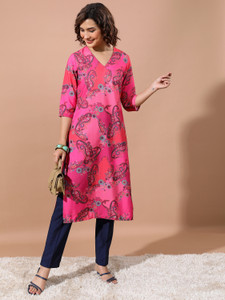 KETCH Women Printed Straight Kurta