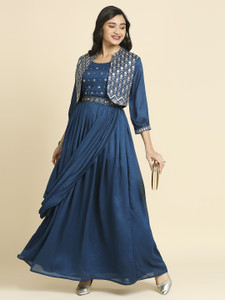 Madhuram Women Embroidered Gown Kurta