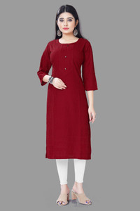 v naitikkumar Women Chikan Embroidery Straight Kurta
