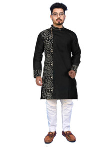Rainbow Cloths Men Kalamkari Pathani Kurta