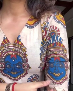 KALAMKARI SOUTH Women Printed, Kalamkari, Abstract Straight Kurta