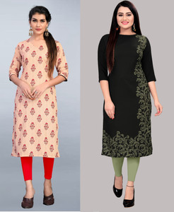 Hiral Creation Women Striped, Printed Straight Kurta