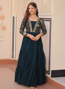 Lazzly Women Embellished, Self Design, Printed Ethnic Dress Kurta