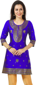 Keshubaba Women Woven Design Straight Kurta